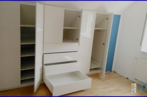 Kniestockschrank mit TipOn Fronten weiß Brilliantglanz - 1Meter Tief!!